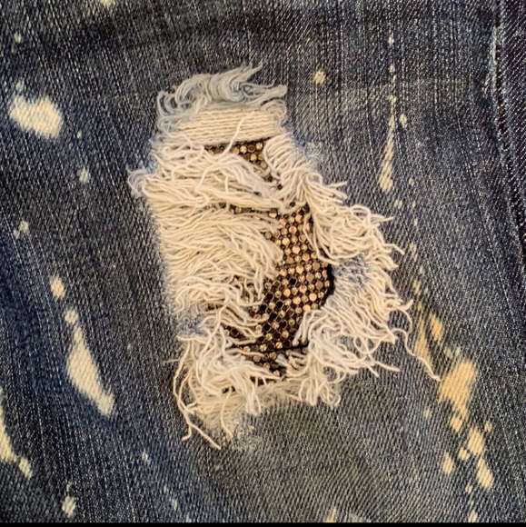 BEBE Premium Denim Embellished Distressed - Picture 4 of 8